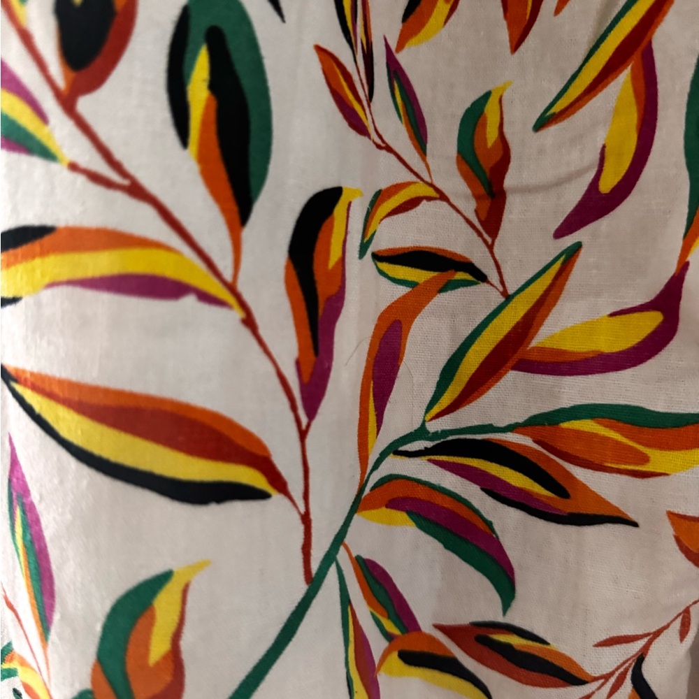 Calligraphie Leaf Print wiWooden Beads Pants - Picture 9 of 12